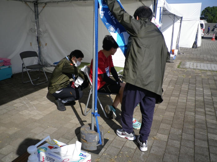 ランナーの休憩する様子